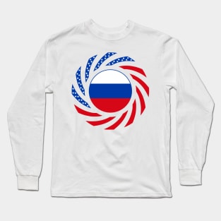 Russian American Multinational Patriot Flag Long Sleeve T-Shirt